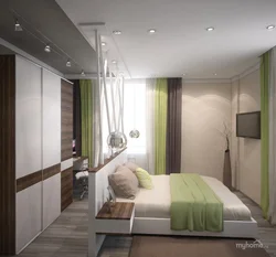 Photo of a bedroom in a modern style green