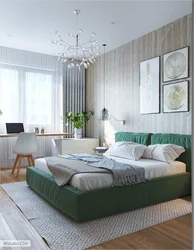 Photo of a bedroom in a modern style green