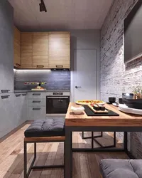 Loft style kitchen photo small