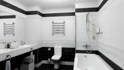 Ванная комната дизайн стены черное белое