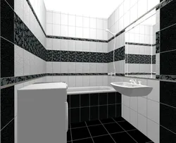 Bathroom wall design black white