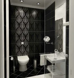 Ванная комната дизайн стены черное белое