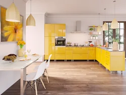 Стены кухни желтого цвета фото