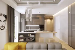 Interior kitchen living room minimalism
