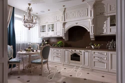 White classic kitchen in the interior photo