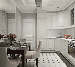 White Classic Kitchen In The Interior Photo