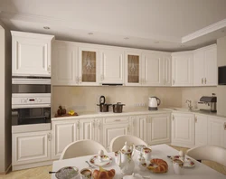 White Classic Kitchen In The Interior Photo