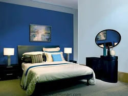 Синий с каким цветом сочетается в интерьере спальни