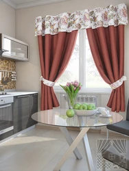 Curtains in the kitchen in a modern style real photos