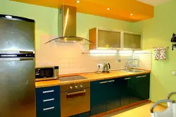Colors combined with olive color in the kitchen interior photo