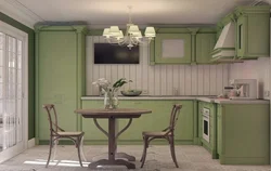 Colors Combined With Olive Color In The Kitchen Interior Photo