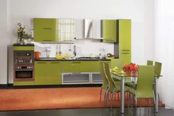 Colors combined with olive color in the kitchen interior photo