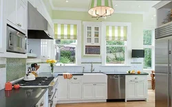 If the kitchen has two windows on different walls photo