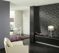 Living Room Design In An Apartment Combined Light Wallpaper