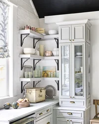 Shelves In A Modern Kitchen Interior