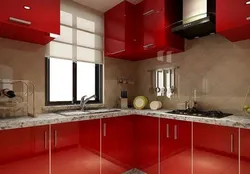 Обои на красную кухню в интерьере фото