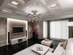 Examples of ceiling in the living room photo
