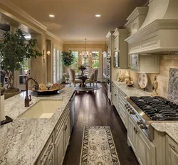 Kitchen design in a large house photo
