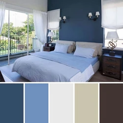 Какой цвет сочетается с синим в интерьере спальни