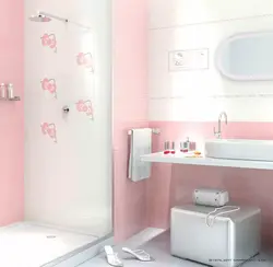 Дызайн ванны ў ружовых танах