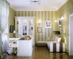 Striped walls in the living room photo