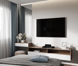 TV in the bedroom interior design photo