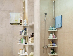 Shelf in bathroom interior design