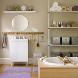 Shelf in bathroom interior design