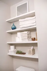 Shelf in bathroom interior design