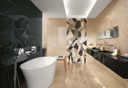 Finishing the bathroom with porcelain tiles photo