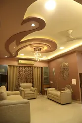 Plasterboard ceiling design in the living room