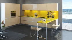 Кухня в серо желтых тонах фото