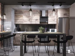 Loft style kitchen in light colors photo