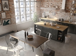 Loft style kitchen in light colors photo