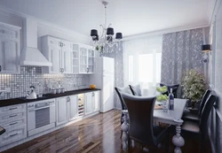 What wallpaper suits a gray kitchen photo