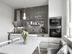 What wallpaper suits a gray kitchen photo