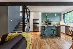 Interior Kitchen Living Room With Stairs To The Second