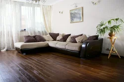 Brown floor living room design