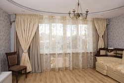 Beige curtains for bedroom design