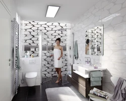 How to visually enlarge a bathroom using tiles photo