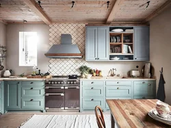 Scandinavian style in the interior of an apartment kitchen photo