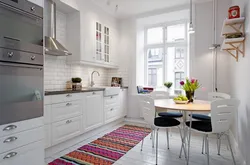 Scandinavian style in the interior of an apartment kitchen photo