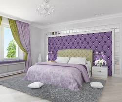 Lilac rəngli yataq otağının fotoşəkili