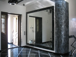 Mirror in the hallway on the entire wall interior