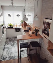 Design Of A Small Kitchen With A Living Room