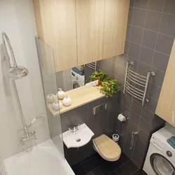 Bathroom and toilet in a one-room apartment design