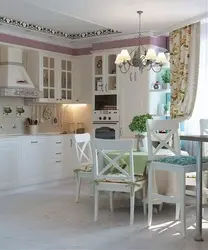 Kitchen interior design in a house in Provence style