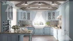 Kitchen interior design in a house in Provence style