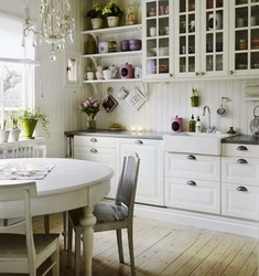 Kitchen interior design in a house in Provence style