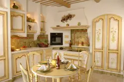 Kitchen interior design in a house in Provence style